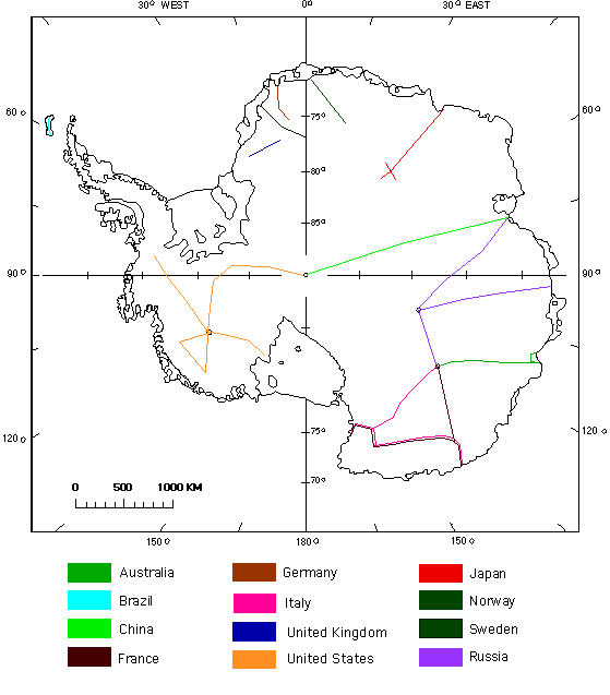 Planned and proposed ITASE traverses