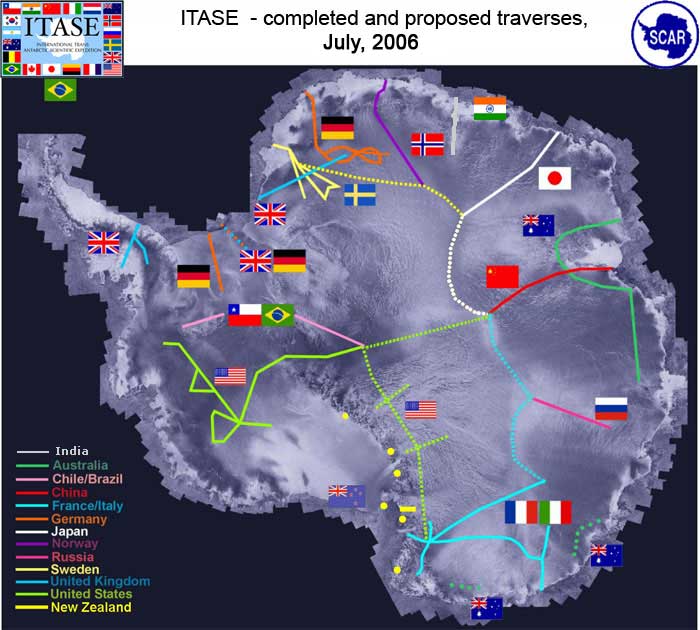 completed and proposed traverses map