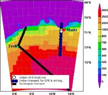 locations of Indian ice cores